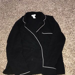 Forever 21 black long sleeve pajama set